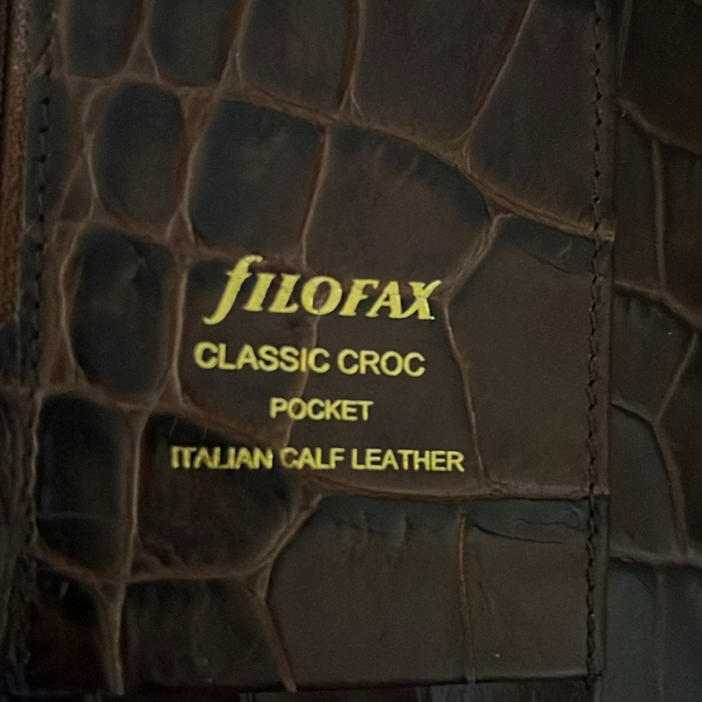 Filofax Classic Croc Pocket Leather Organizer - Picture 5 of 12